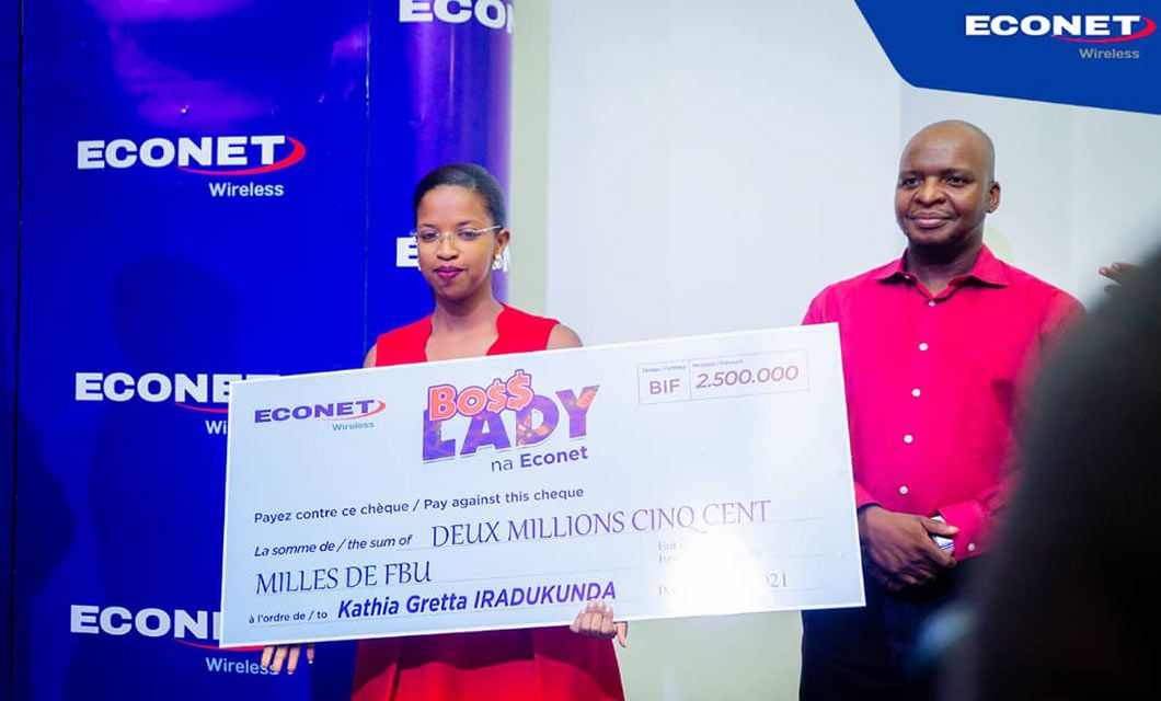 Kathia Gretta in won Boss Lady Challenge competition organized by Econet Wireless