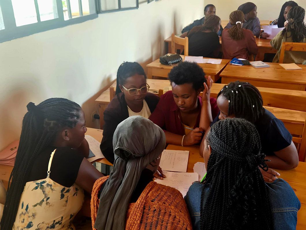 Group of students during class